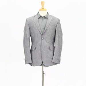 Kenneth Cole 38S Gray Solid 2-Button Sport Coat Blazer Jacket T254